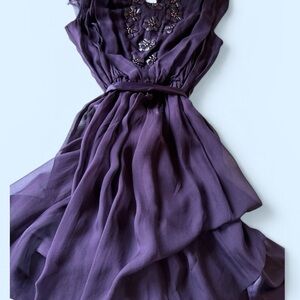 Purple Silky Midi Dress Rebecca Taylor